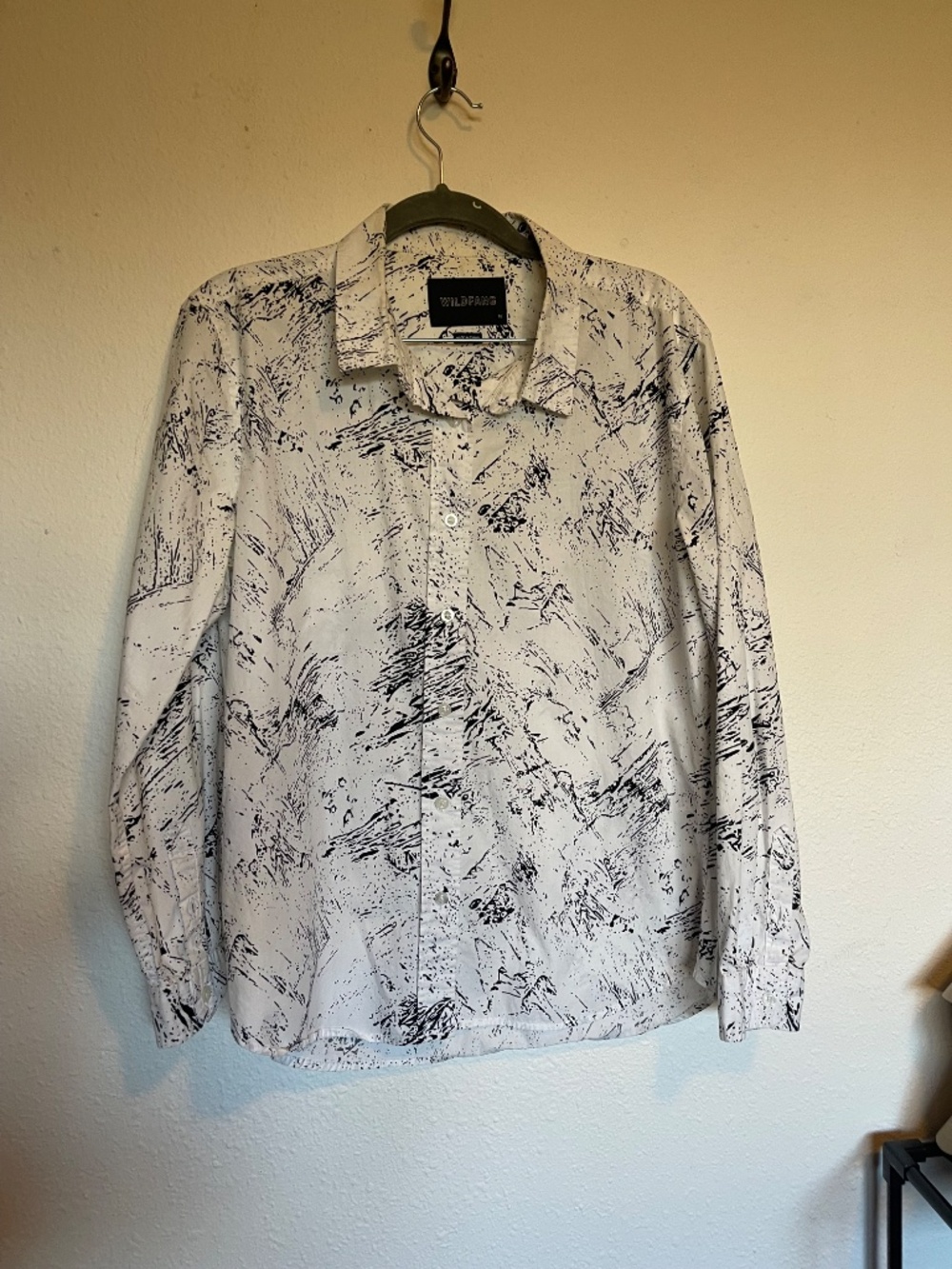 Wildfang The Essential Marble Button Up Shirt Grey Black Unisex